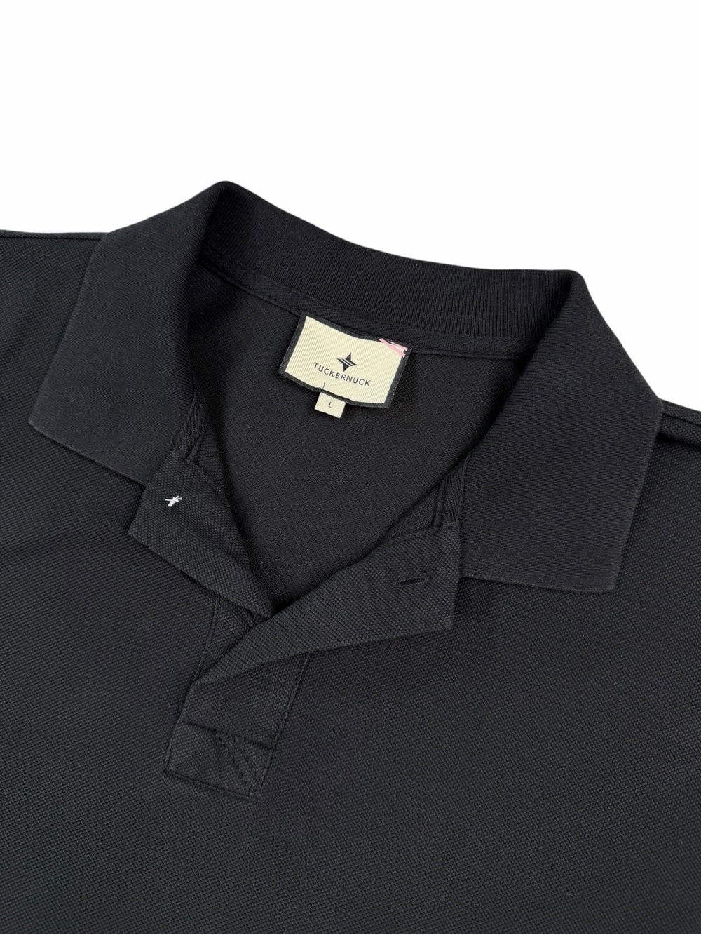 Tuckernuck Women’s Black Pique Holmes Boyfriend Polo In Black Size Large - Picture 5 of 8